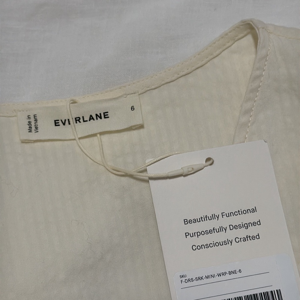 Everlane mini wrap dress organic cotton with stretch - Picture 4 of 9
